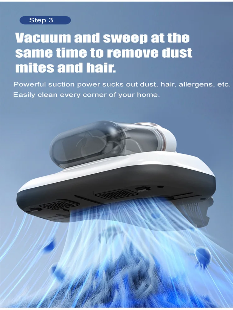 Household Wireless UV Mite Removal Vacuum Cleaner LED Digital Low Noise Handheld Vacuum Cleaner