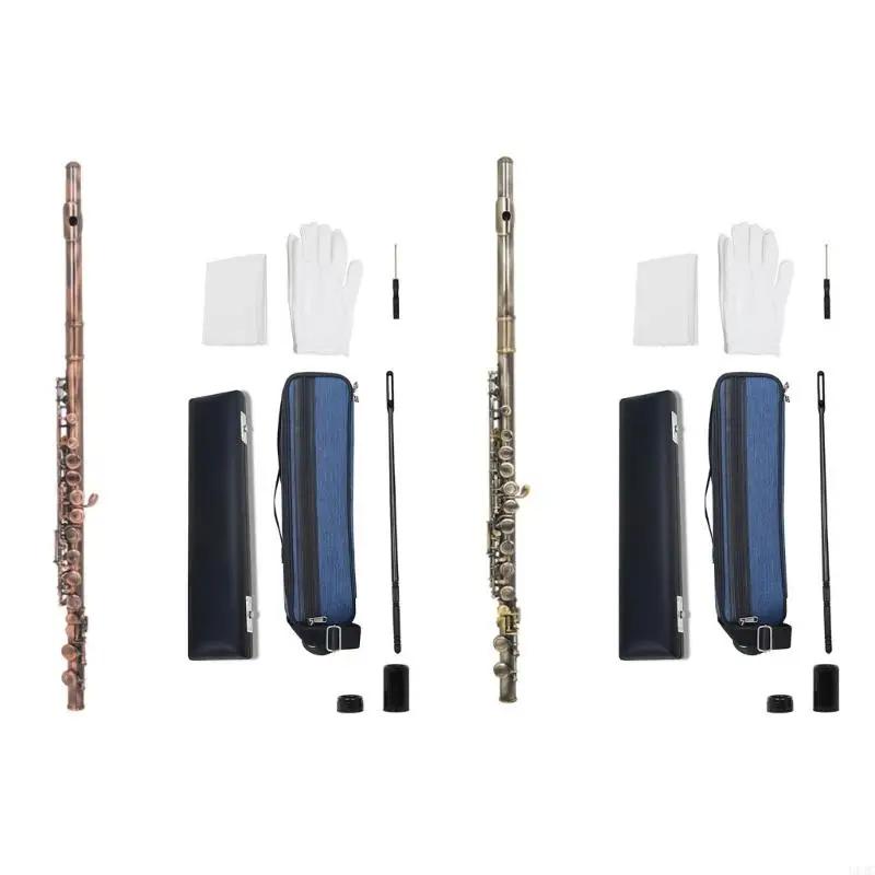 

U1JC 16 Key Flute for Starter Flute Instrument with Carry Case, Gloves, Tuning Rod