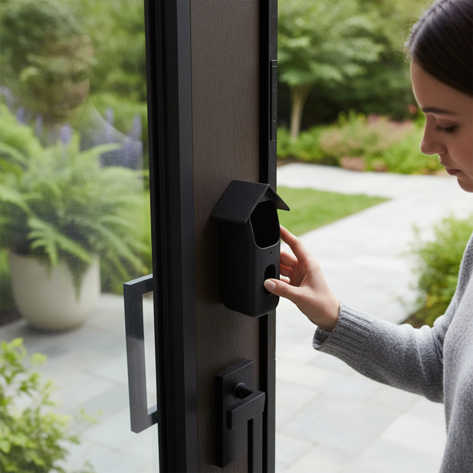 Silicone Protective Cover for Blink Doorbell 2nd Generation Rubber Sleeve Shockproof Design with Matte Finish Black