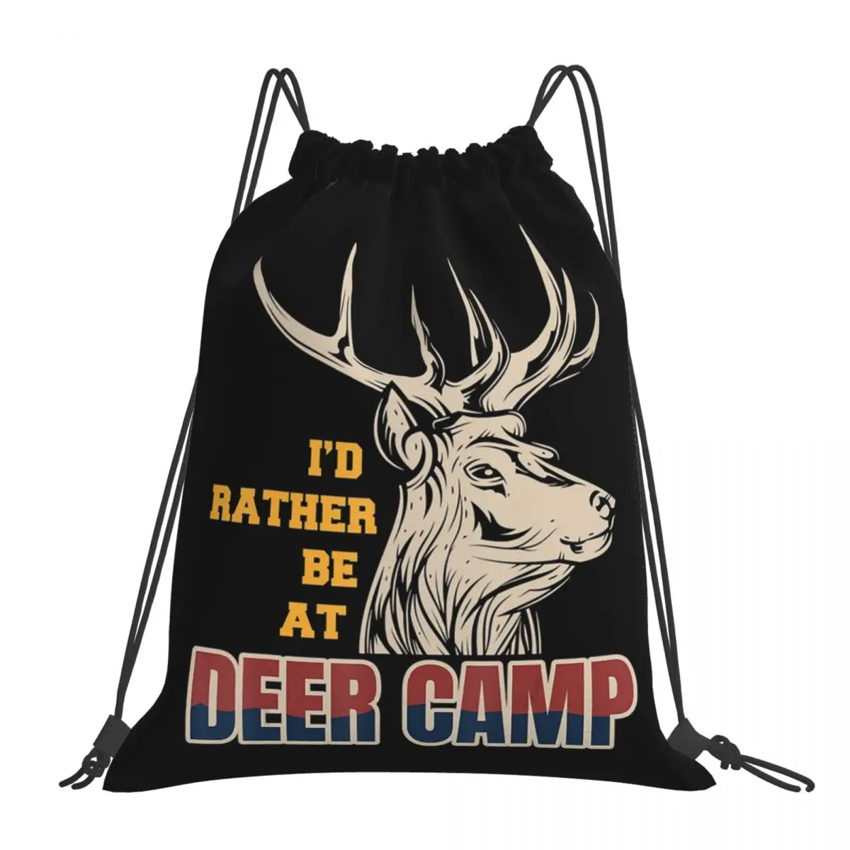

Рюкзаки I'd Rather Be At Deer Camp Nature Glamping, повседневные портативные сумки для мелочей на шнурке, сумки для книг для мужчин, женщин, студентов