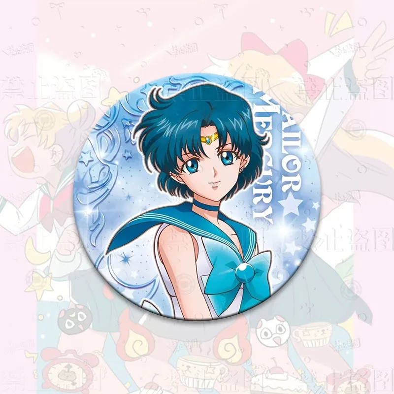 Sailor Moon Anime Button Pin Usagi Ami Rei Makoto Minako Cartoon Brooch Badges for Backpack Accessories Decor Gift Fans Collect