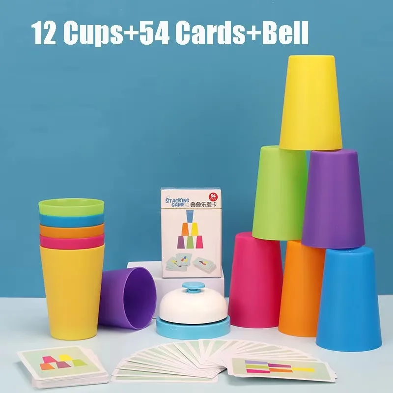 Montessori Education Toys For Children Interactive Battle Quick Stacking Cups Competitive Color Cognition Kids Educational Games