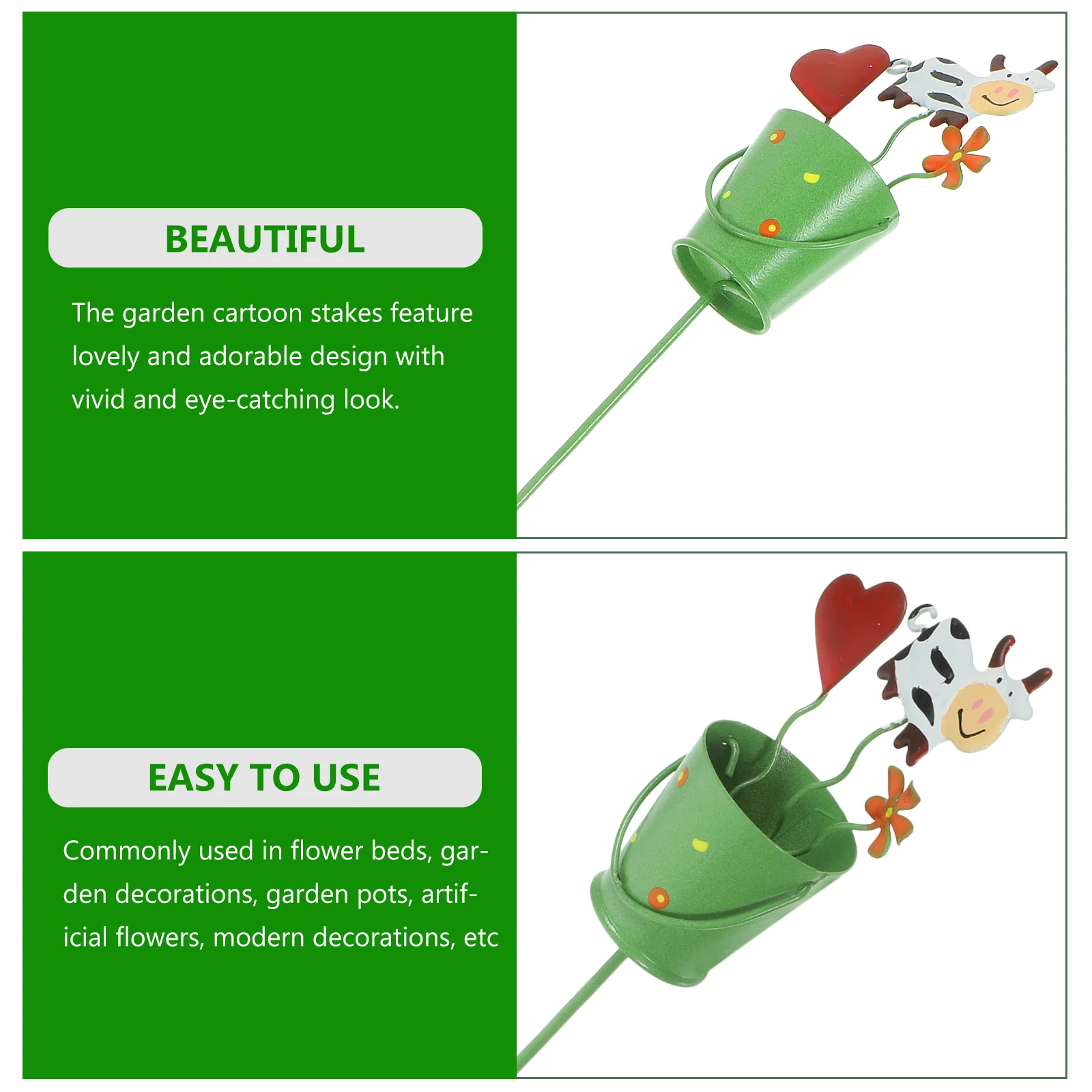 

Iron Art Garden Stake Decorative Metal Plant Pick For Outdoor Yard Lawn Adornment Spring Decorations Garden Accessory