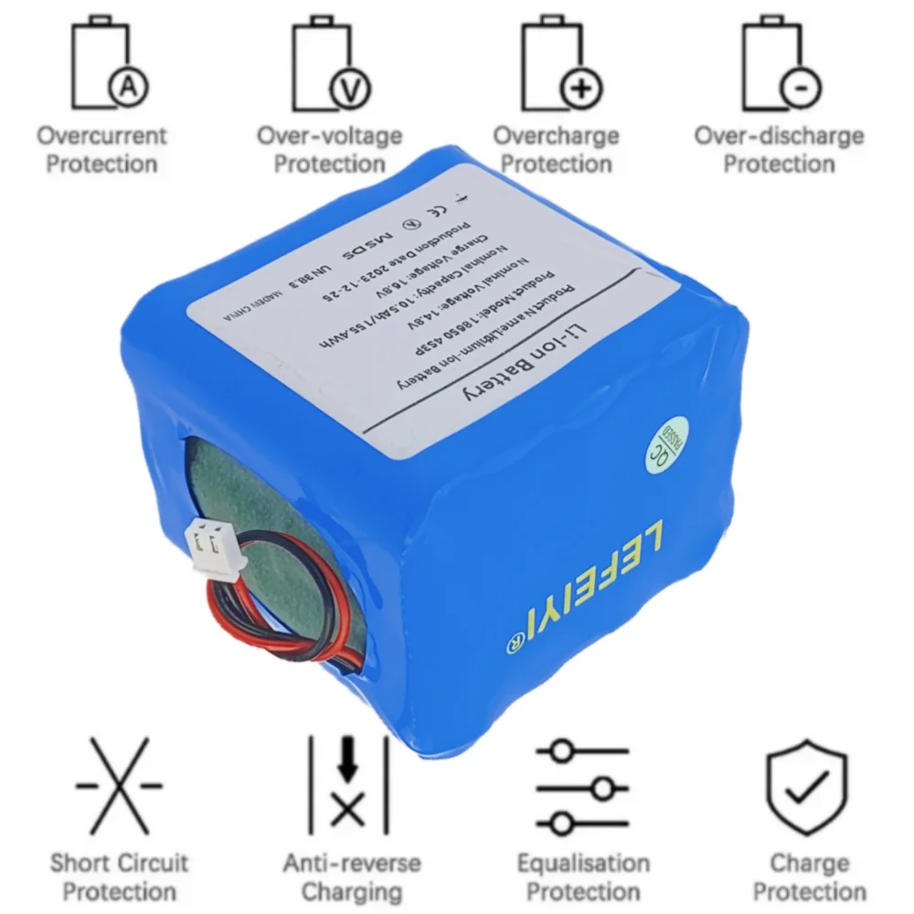 4S3P 14.8 فولت 10.5Ah بطارية ليثيوم أيون 18650 قابلة للشحن لليلة مصباح الصيد سخان مصباح التعدين مكبر للصوت الخ