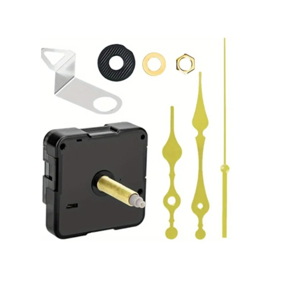 Quartz Clock Motor Mechanism with Metal Pointers for Custom Wall Clock Assembly Repair Replacement 56x56x16mm Dimensions