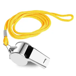 Loud Metal Whistle Professional With Rope Sport Whistle Wear Resistant Portable Stainless Steel Whistles Referee
