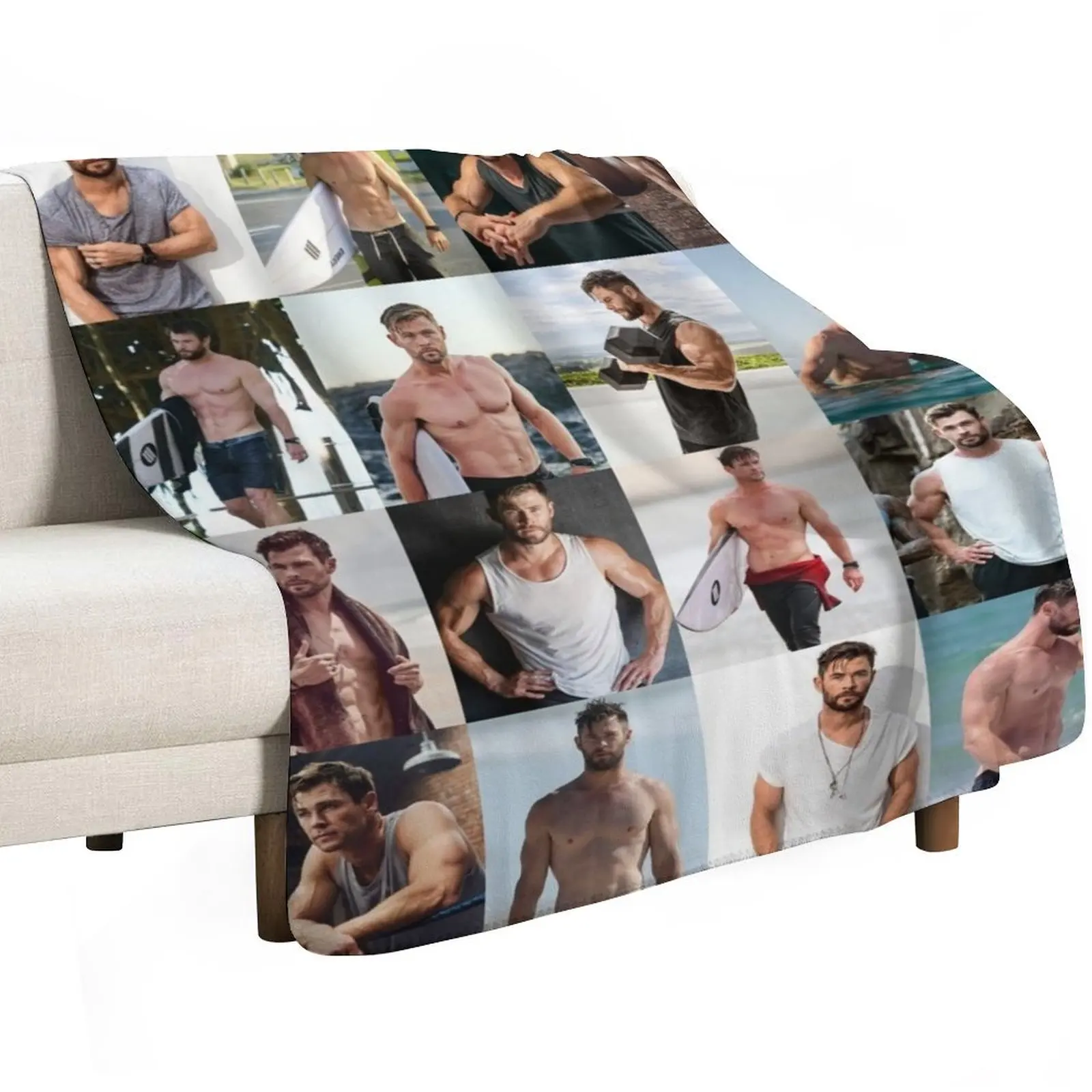 Chris Hemsworth Throw Blanket Cute anime Custom Sofa Flannels Plaid Blankets