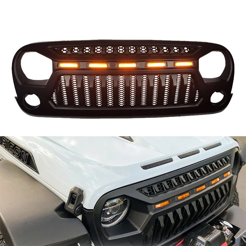 

2018-2021 Front Racing Grill For Jeep Wrangler JL Bumper Grid Matt Black Car Accessories