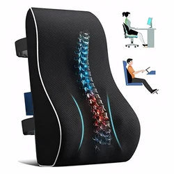 Office Chair Lumbar Support Pillow Memory Foam Relieve Back Pain Car Seat Waist Cushion Soft Comfortable For Office Home Car