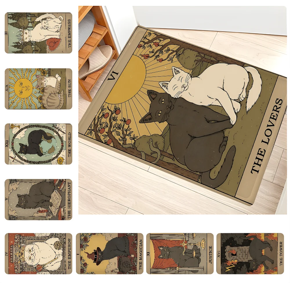 

Tarot Card Floor Mat Retro Multiple Choice Living Room Kitchen Rug Non-Slip Modern Home Decor