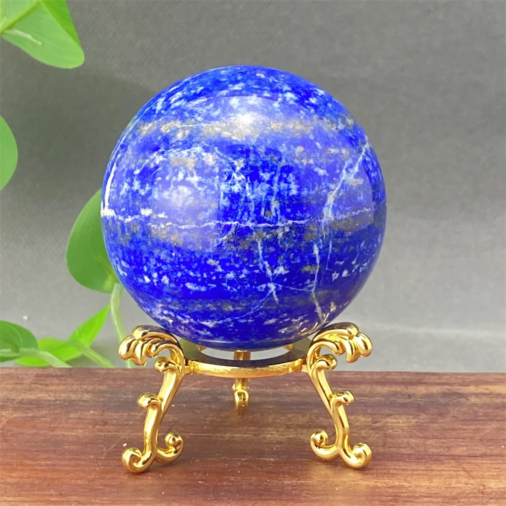 Natural Mineral Cyanite Is A Crystal Ball  Hand Polished  Body Massage Magic Ball  Home Decoration Ornaments + Shelf