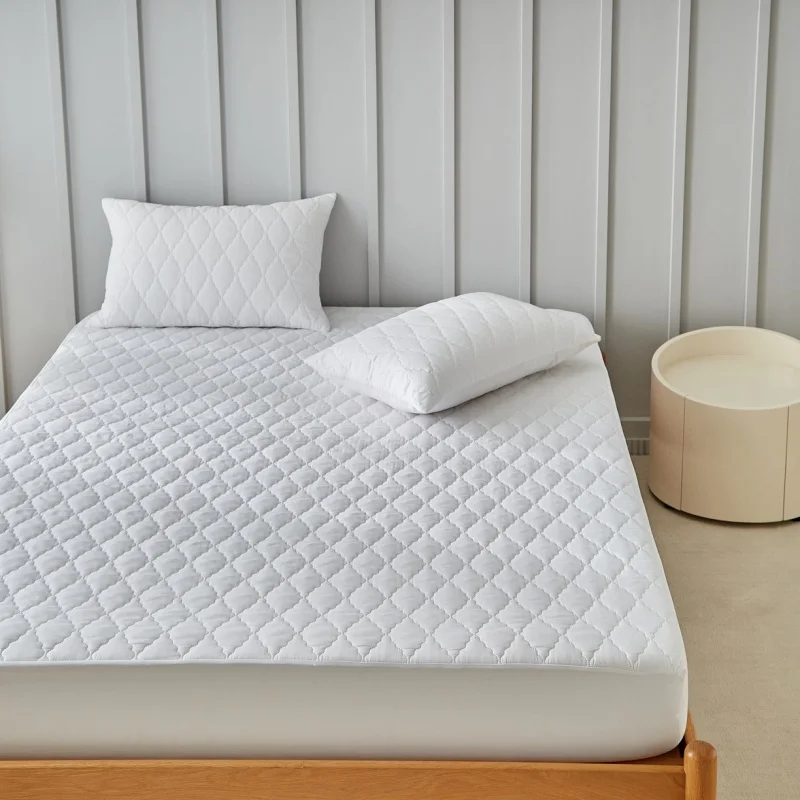 

1pc Waterproof Throw Mattress Cover Thicken Quilted Bed Fitted Sheet Mattress Protector Single/Double/140/160 Muti Size White