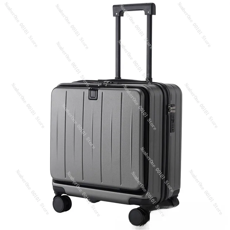 Front Opening Carry On Luggage 18 20 Inch Rolling Suitcase Spinner Wheels Trolley Case Small Cabin Travel Bag Password Lock