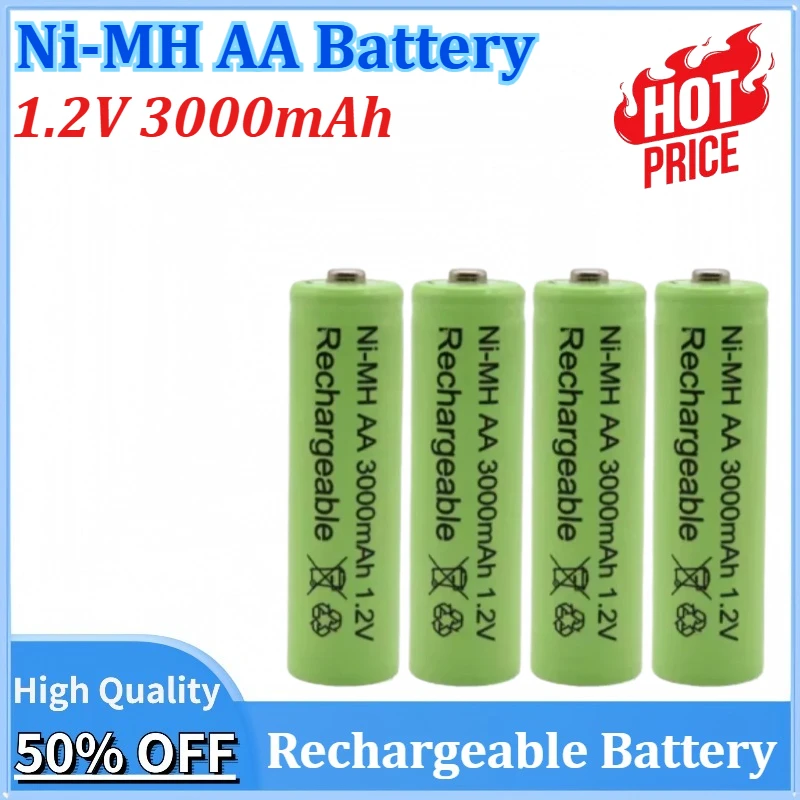 

Newly upgraded 4~30PCS Ni-MH AA 1.2V 3000mAh Alkaline Rechargeable Battery for Calculators Remote Controls Medical Equipme