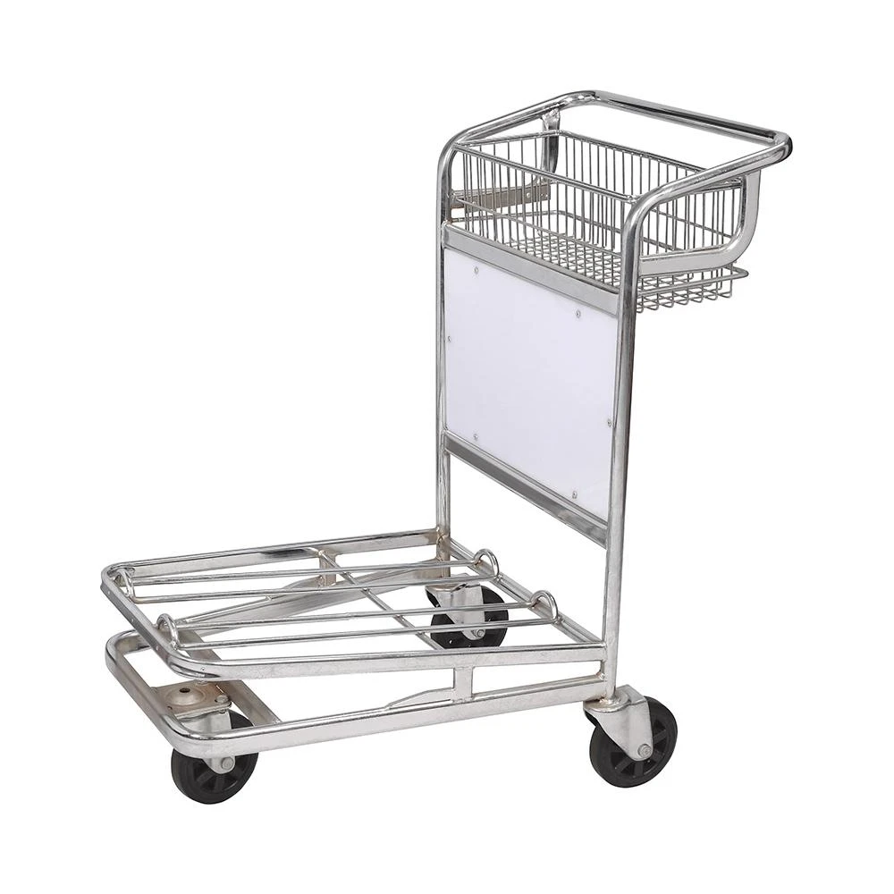 Wholesale With Hook Stainless Steel Airport Luggage Trolley High Quality Airport Luggage Trolley