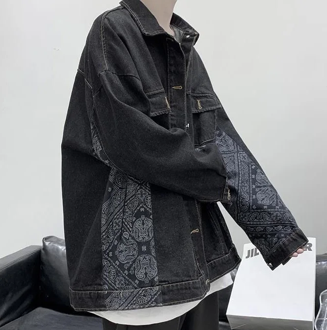 Fashion Lapel Button Spliced Pockets All-match Coats Men's Clothing 2023 Autumn New Loose Casual Tops Long Sleeve Korean Jackets