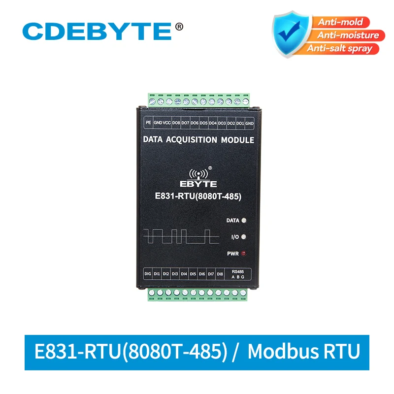Digital Quantity 8 Channel Digital Input Relay Output Modbus RTU Dry Contact Acquisition IO Controller E831-RTU(8080T-485)
