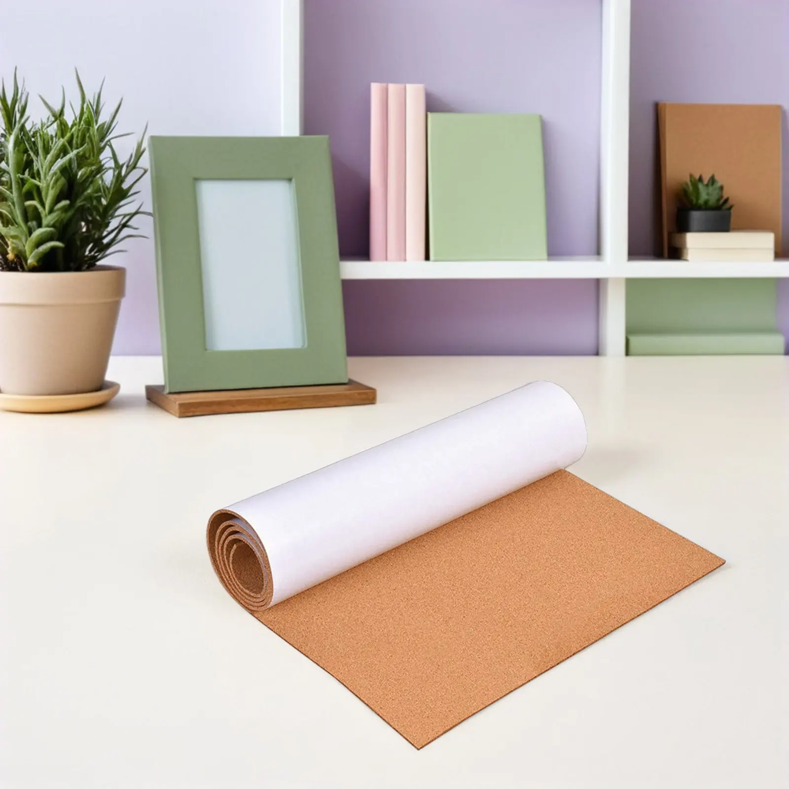 

Self-Adhesive Cork Board Roll Thick Cork Sheet 472x152 Flexible Cuttable for Office Home School Memo Boards DIY Crafts