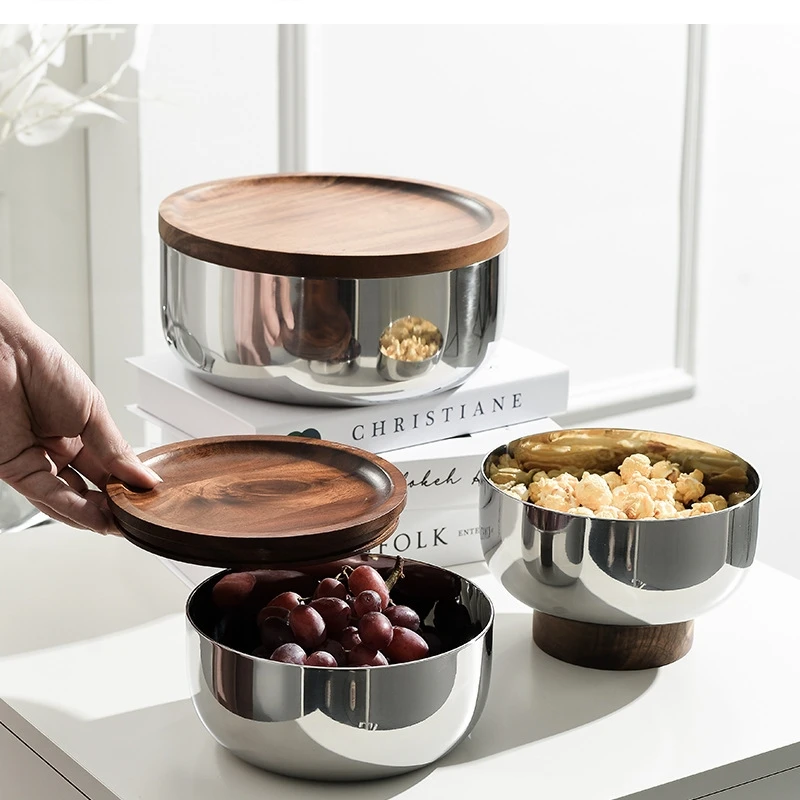 

Герметичная банка из акации для домашнего использования из нержавеющей стали для хранения стола