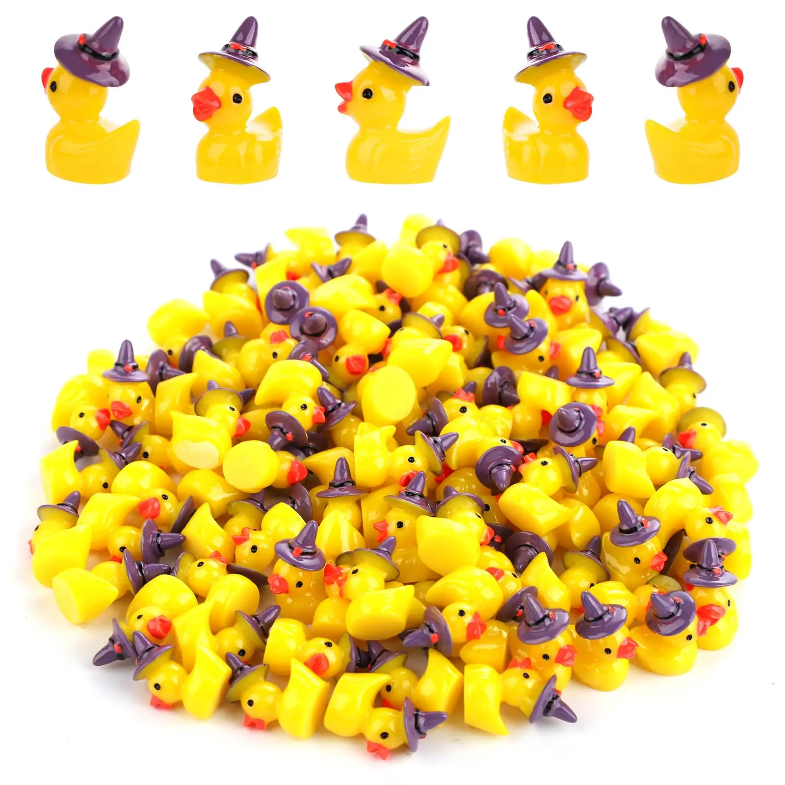 

Mini Resin Ducks Bulk, Miniature Halloween Ducks Small Witch Hat Resin Duck Figurine Tiny Resin Ducks for Crafts School Hallowee