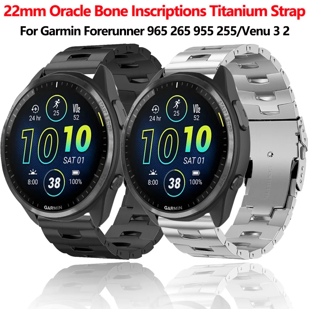 

22mm Oracle Titanium Strap for Garmin Venu 3 2/Forerunner 965 955 265 745 Replaceable Watchband for Garmin Forerunner 255 Music