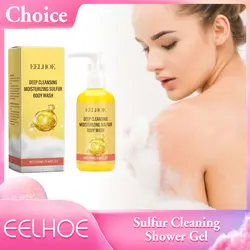 EELHOE-gel de ducha para limpieza corporal con azufre, limpieza profunda, hidratante, fragancia suave y duradera, productos de baño para limpieza corporal