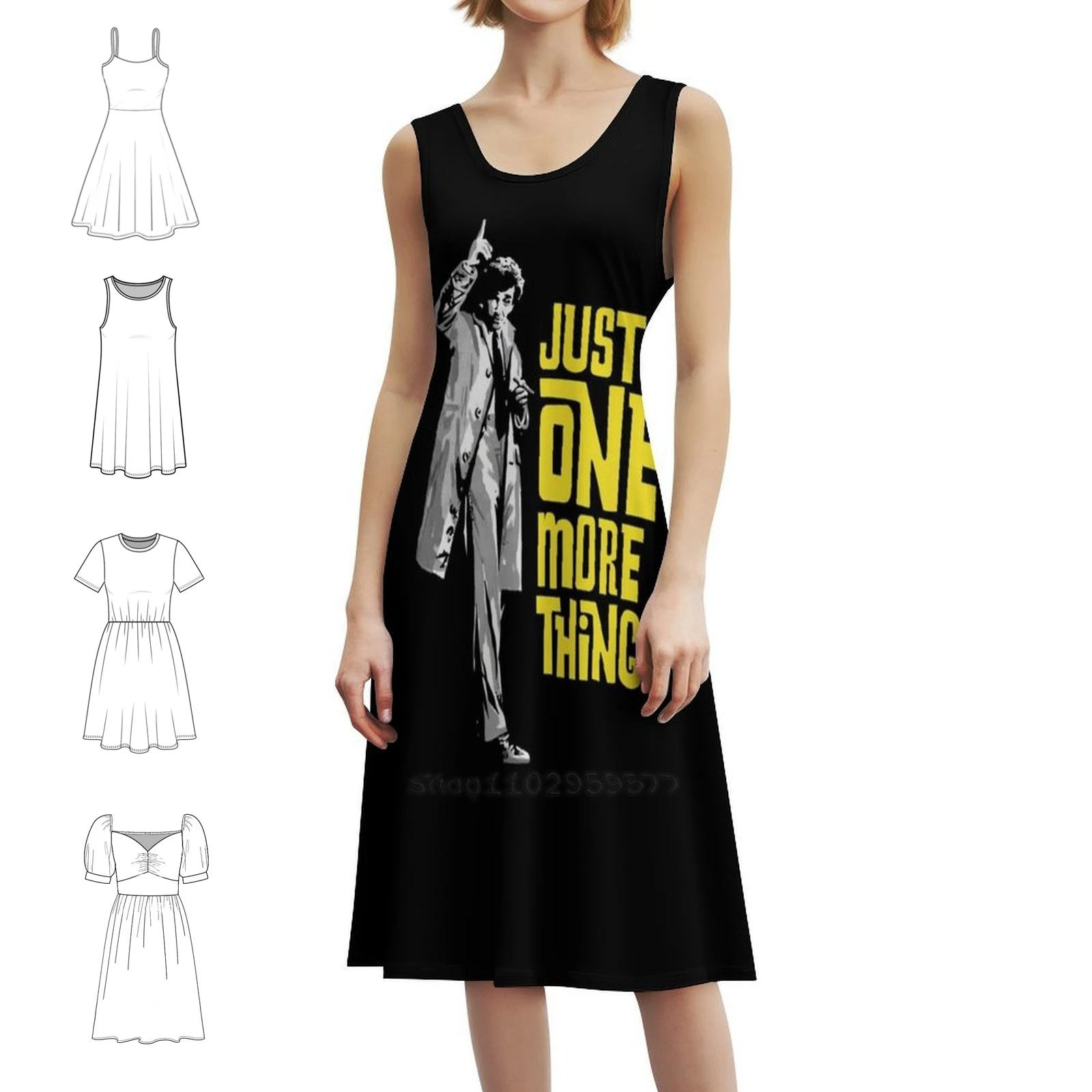 

Columbo-Just One More Thing Preppy Style Mini Dress For Women A-Line Loose Fit Casual Day Dress Columbo Peter Falk Just One