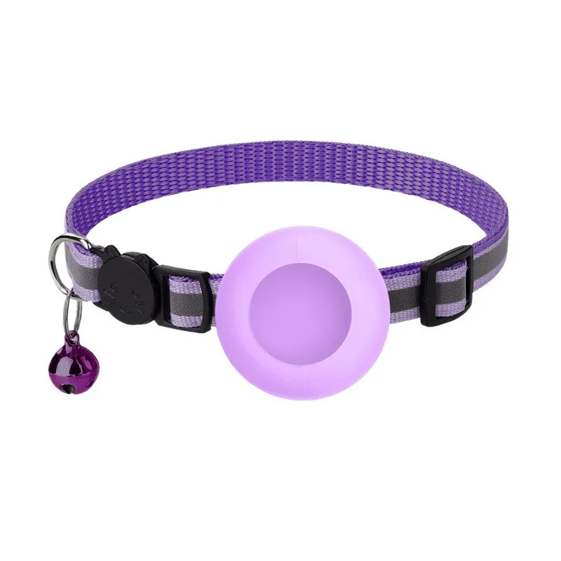 Airtag Cat Collar, Reflective Breakaway Safety Buckle with Bell, Adjustable Anti-Lost GPS Collar Holder for Kittens Puppies image 4