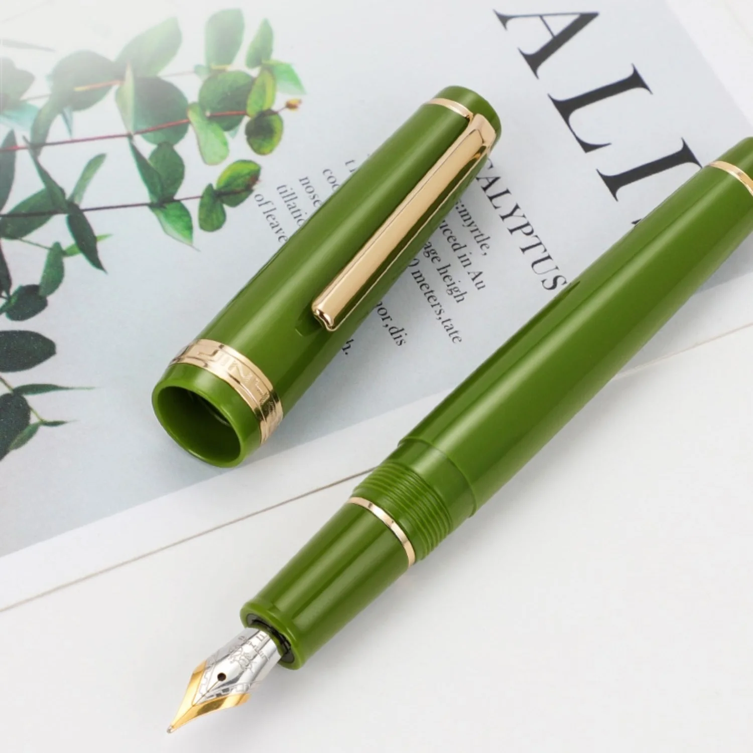 16 Styles Jinhao 82 Series Fountain Pen Acrylic F 0.5mm Nib School Office Supplies Business Writing Ink Pens Gold/Silver Clip