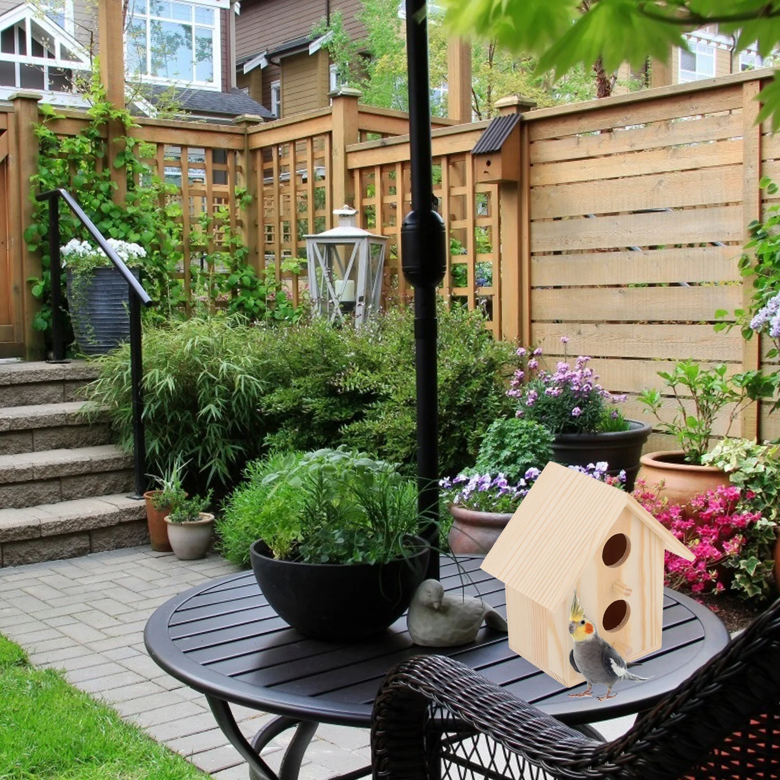 

2pcs Wooden Bird Nest Natural Style Bird Breeding Box For Parrot Canary Lark Pet Birds House Ornament Accessory