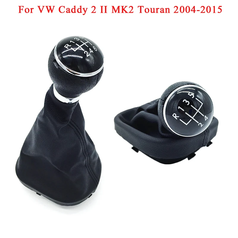 

5/6 Speed Manual Gear Shift Knob for Volkswagen VW Caddy 2 Touran MK2 2004-2009, Aluminum Alloy Gear Stick Head Dustproof Cover