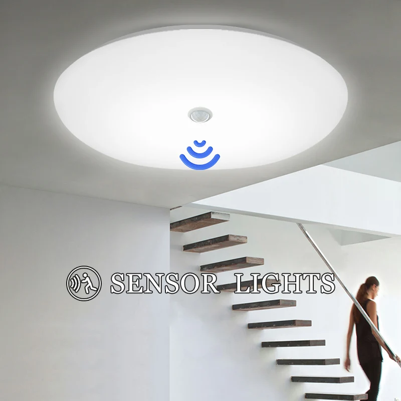 LED ضوء السقف السيارات PIR محس حركة إضاءة المنزل الذكي 13 واط 18 واط 24 واط 36 واط الرادار مصباح السقف لغرفة النوم الداخلية المدخل