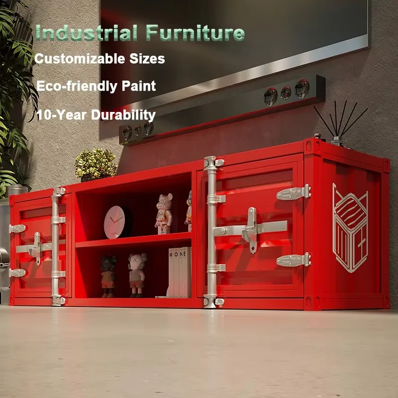 

Custom Retro Industrial TV Cabinet Metal Sideboard Drawers for Home Bar Dining Hotel Mall-Durable Retro Furniture