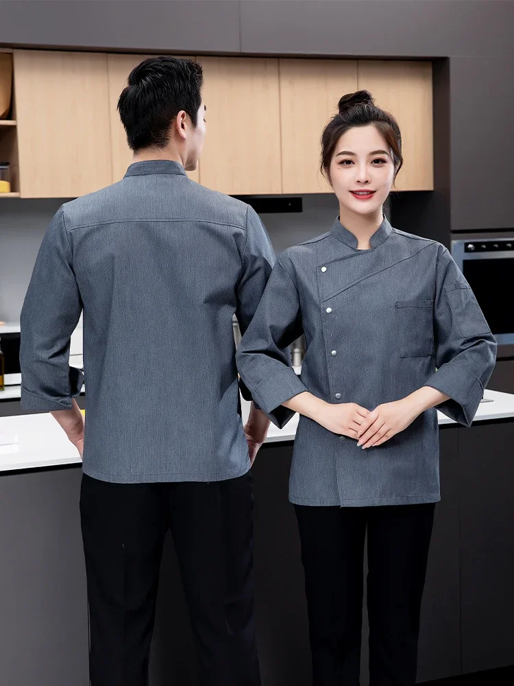 Catering Chef Shirt Restaurant Cooking Uniform Food Service Bakery Kitchen Jackets Long Sleeve Cook Clothes Baking Work Clothes