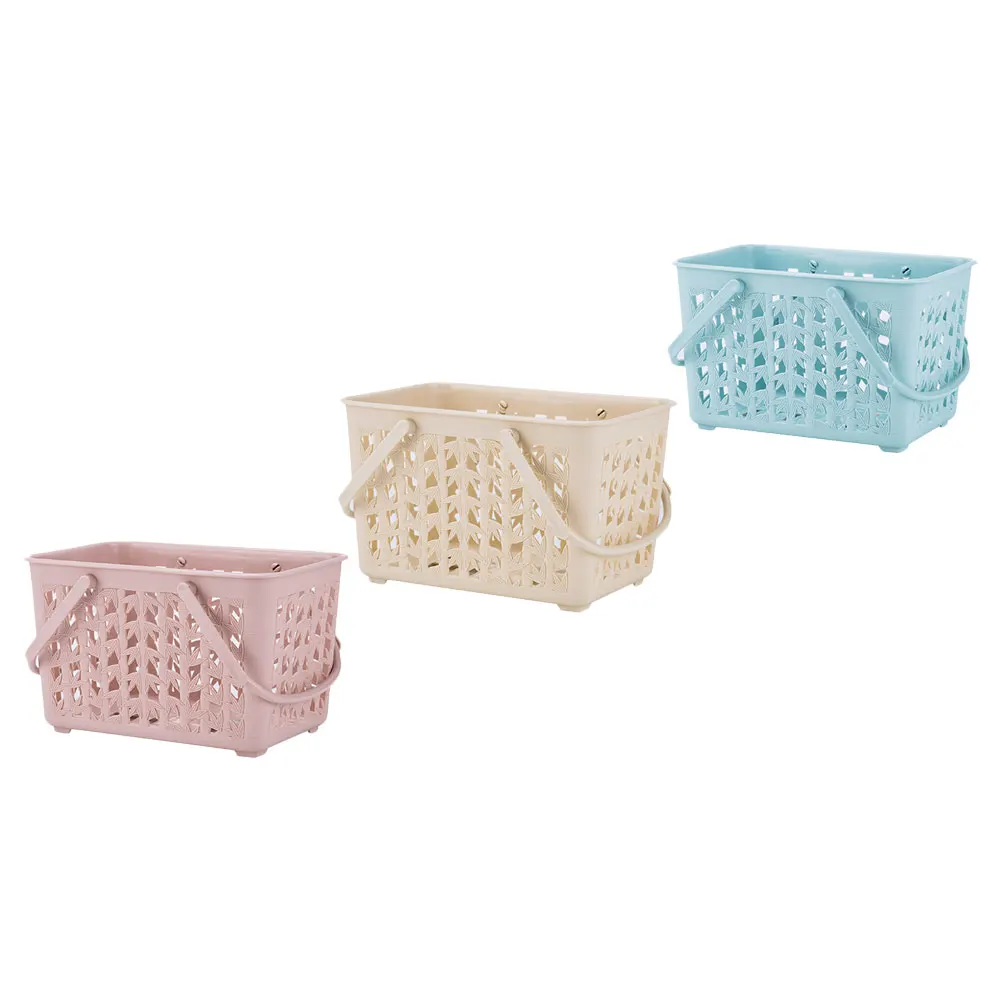 

3 Pcs Storage Basket High Capacity Closet Organizer Plastic Easy Handle Portable Container Toy Book Snack Home Storage Solution