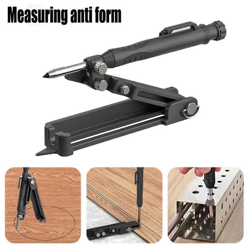 

Multi-function Scribing Ruler Contour Gauge Scribe Compass Carpentry Graffiti Line Measuring Hand Tools Woodworking Construction