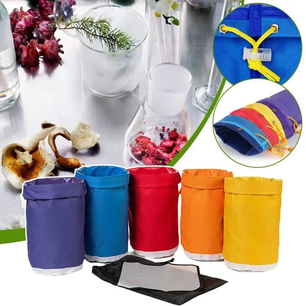 5pcs 1/5Gallon Bags Herbal Ice Bag Essence Extractor Kit Filtration Bags With Free Pressing Screen And Storage Bag