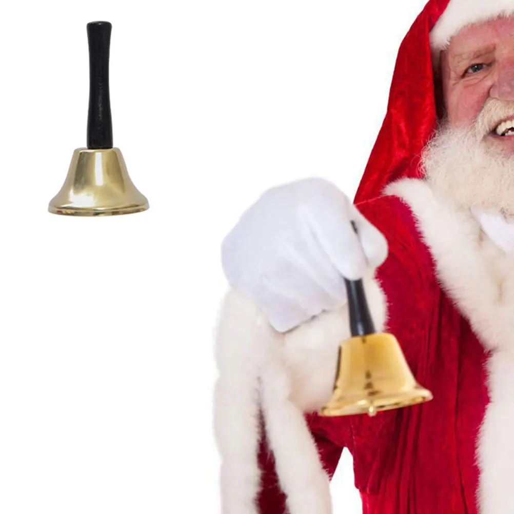 

4 Pcs Golden Ringing Bells for Decoration Metal Ornaments Table Small Hand Child