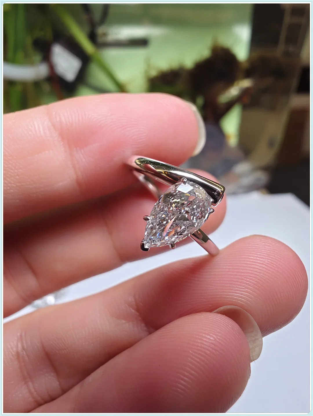 18K Gold IGI Bred Diamond CVD/HPHT Synthetic Diamond Ring Drop Crown Diamond Rings 1.5 carat synthetic diamond wholesale custom