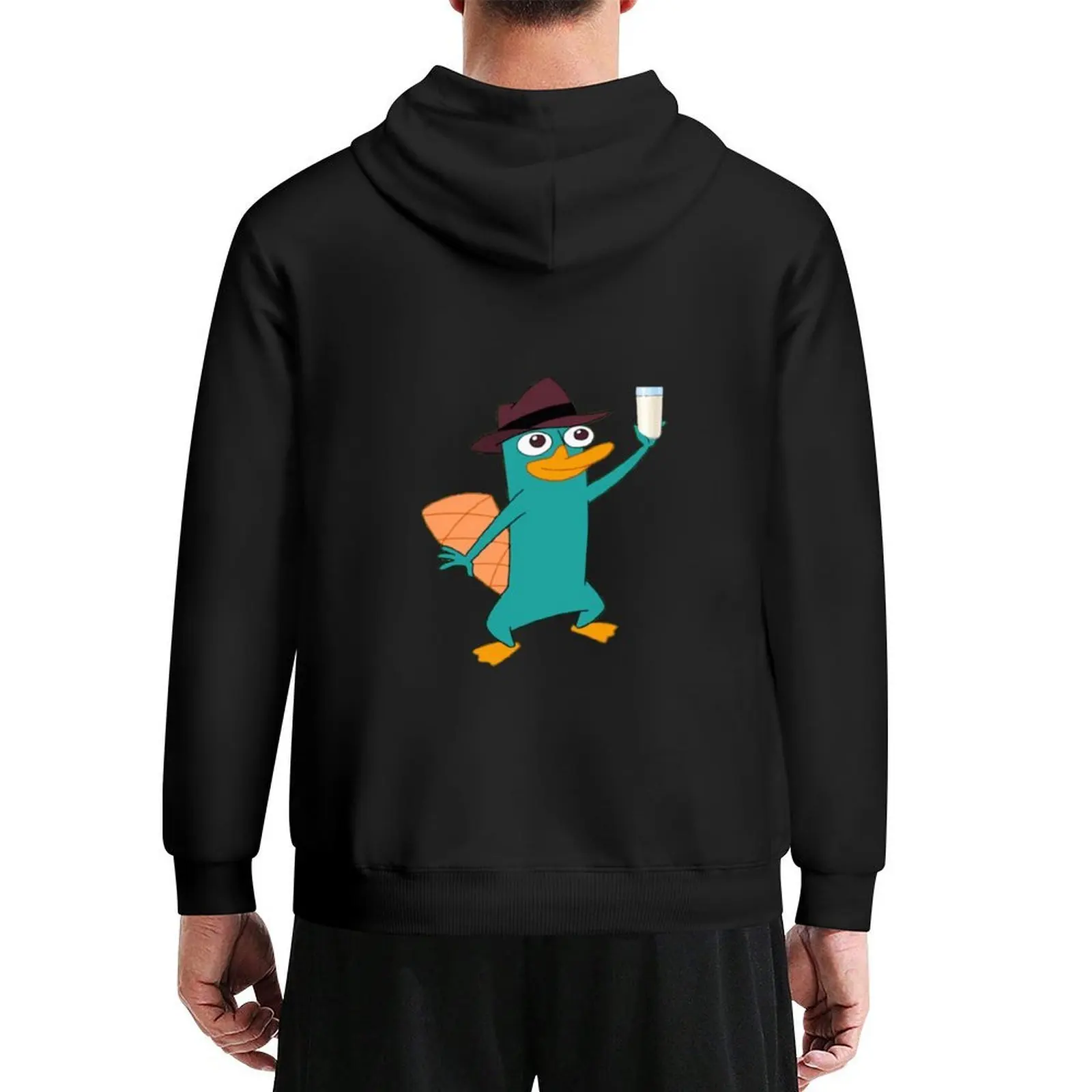 

perry the platypus with a glass of milk Hoodie autumn new products winter clothes aesthetic clothing men's coat autumn hoodie