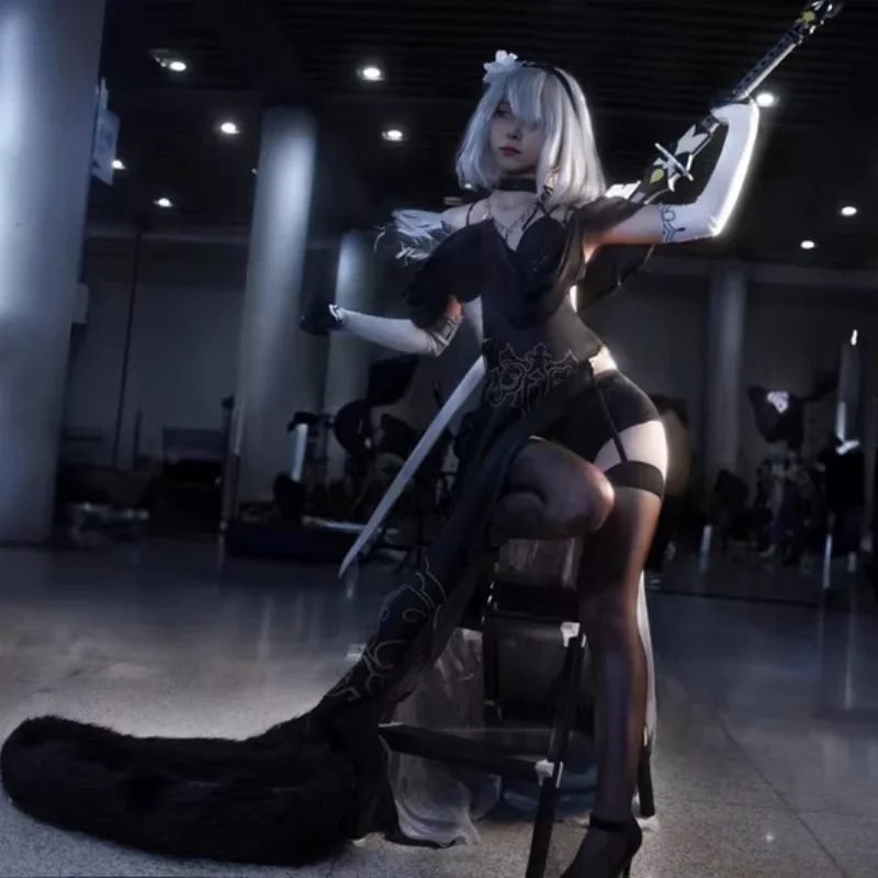 Hot Game NieR:Automata 2B's Virtuous Treaty Long Sword for Halloween Christmas Fancy Party Cosplay Props