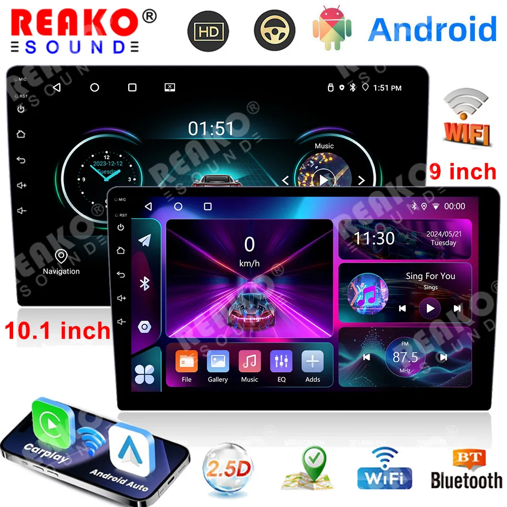 

REAKOSOUND 2 Din Autoradio Car Radio 9 10 Inch 4G 64G Universal Multimedia Player DSP AHD GPS WIFI Wireless Carplay Android Auto