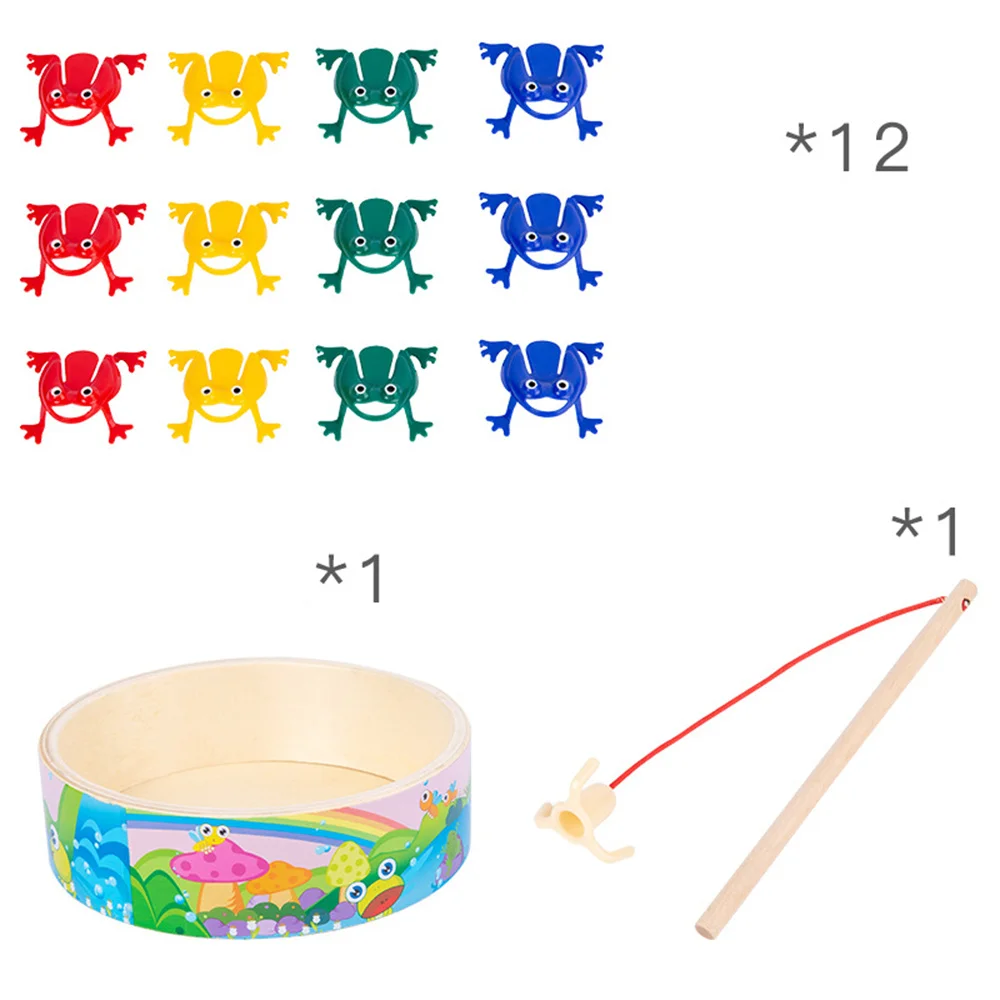 Pesca educativa per bambini per rane Giocattoli per bambini Giocattolo da gioco divertente magnetico in legno