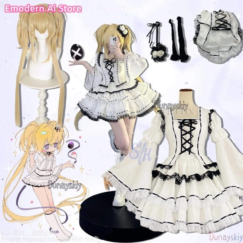 

Tsukiyomi Utau Cosplay Shugo Anime Chara Kawaii White Lace 코스프레 의상 Sweet Lovely Doll Styles Lolita Jirai Kei Girls Halloween