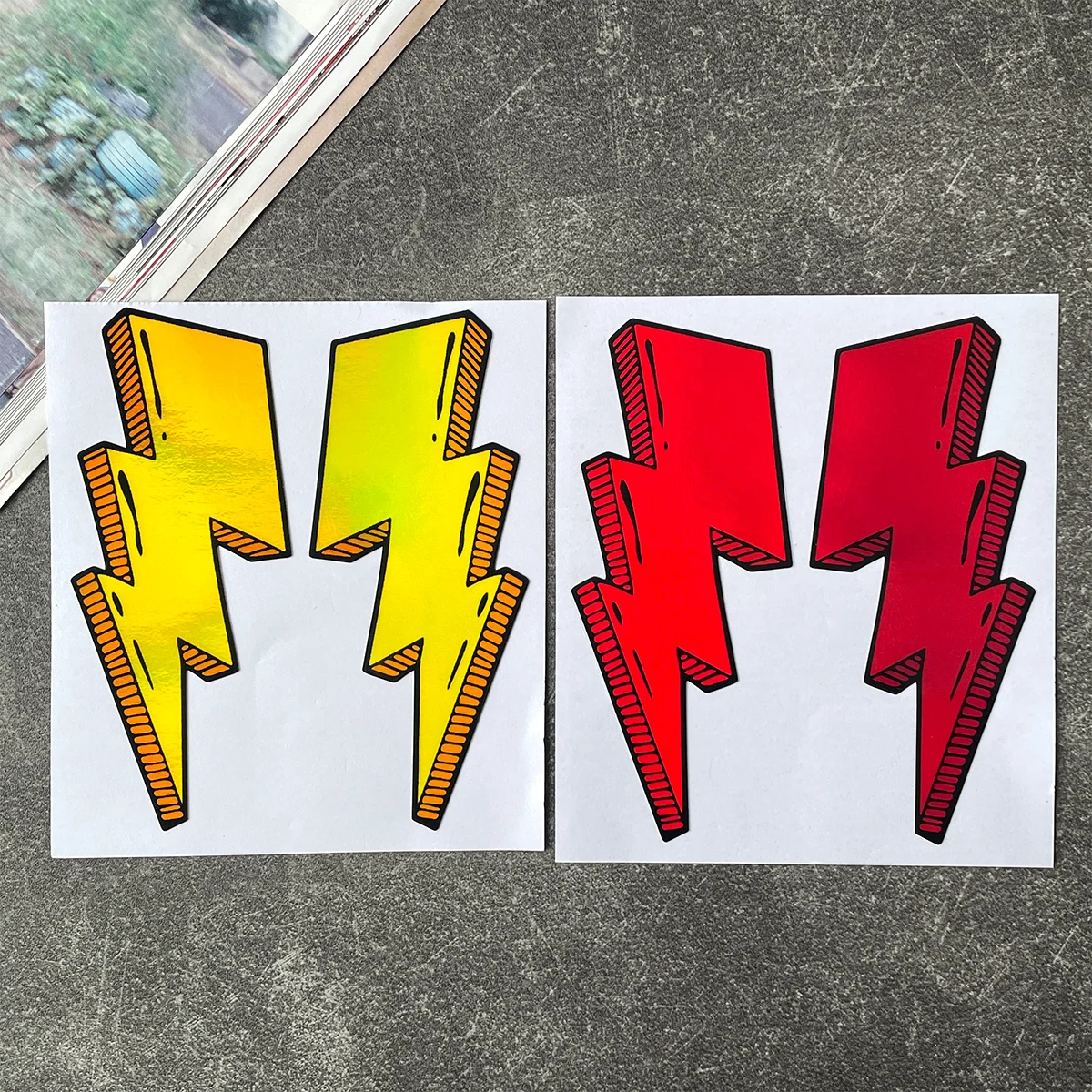 Lightning Reflective Stickers, Personalized and Creative Motorcycle, Electric Bike Helmet, Fuel Tank Cap Decoration Stickers