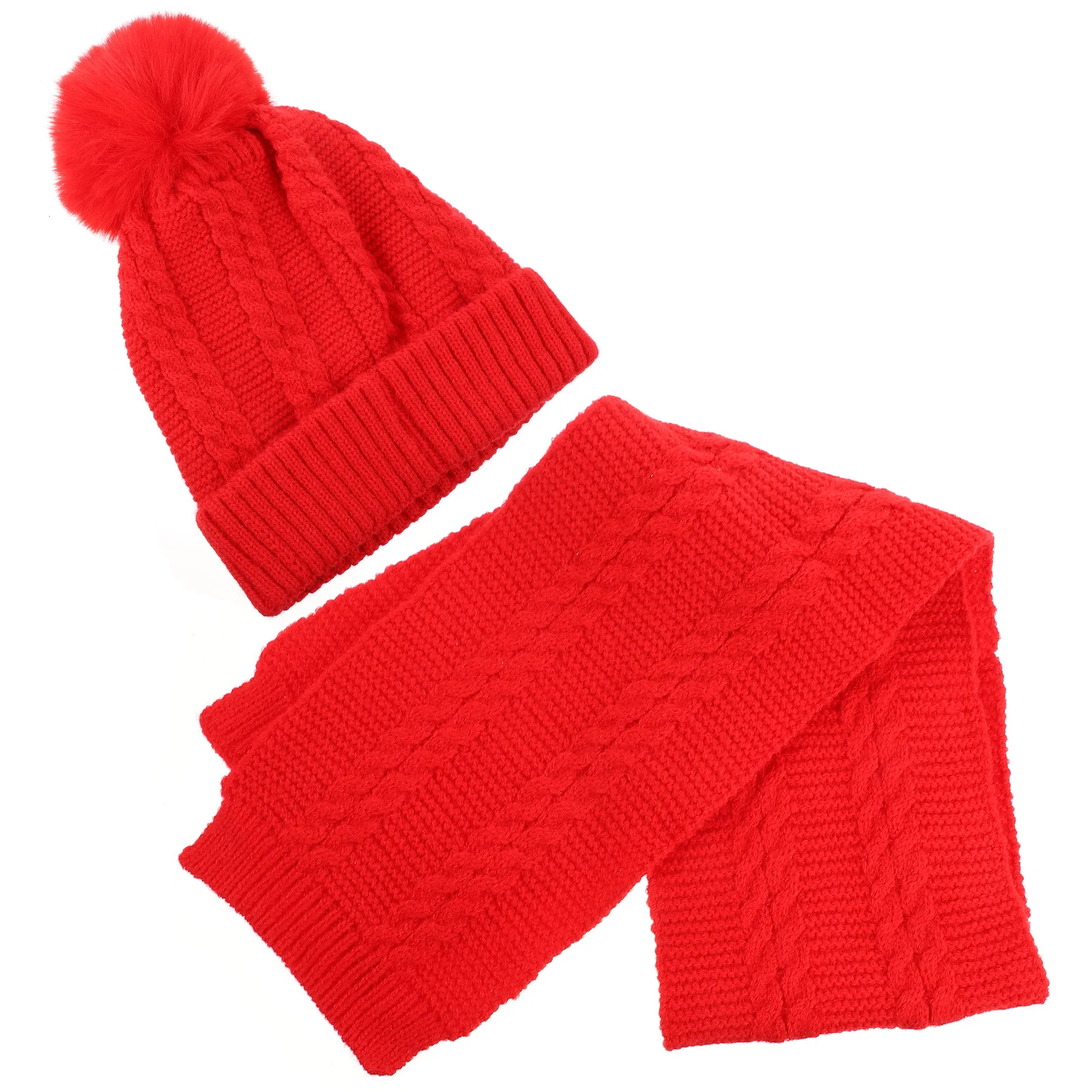 1 مجموعة محبوك قبعة وشاح مجموعة الدافئة غزل الصوف قبعة الخمار لفصل الشتاء ملابس خارجية ركوب التزلج التنزه