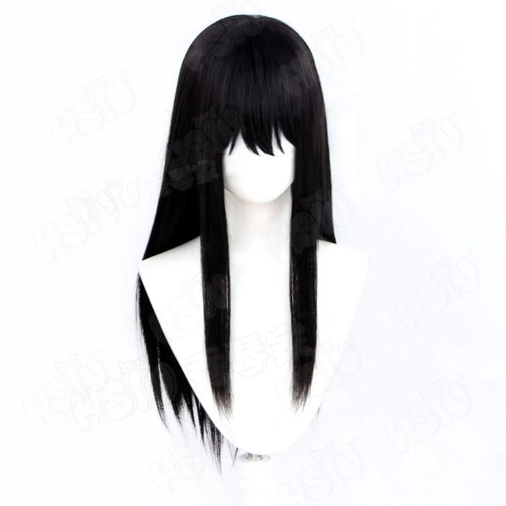 Anime Magical Girl Site Asagiri Aya Cosplay Wig 60CM Black long hair Synthetic Wig Game anime cosplay Wig Party Halloween Wig