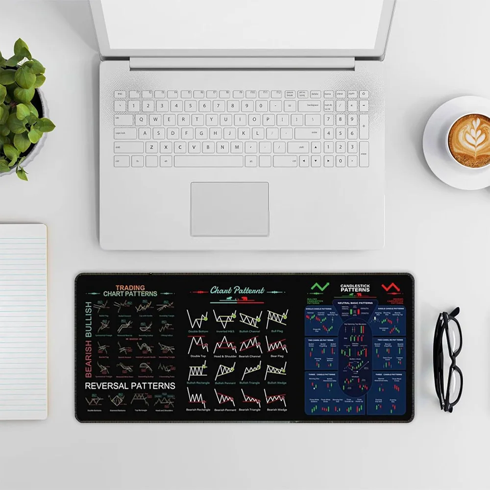 Hot Forex Bitcoin Trader Desk Pad  Stock Market Mouse Pad Non-Slip Table Keyboard Mat Investor Gift Computer Gamer Accessories