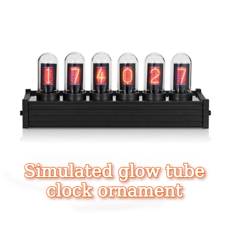 RGB LED Tube Table Clock Vintage Digital Clock Creative Jump Second Clocks Tabletop Display Imitation Glow Tube Desk Watch