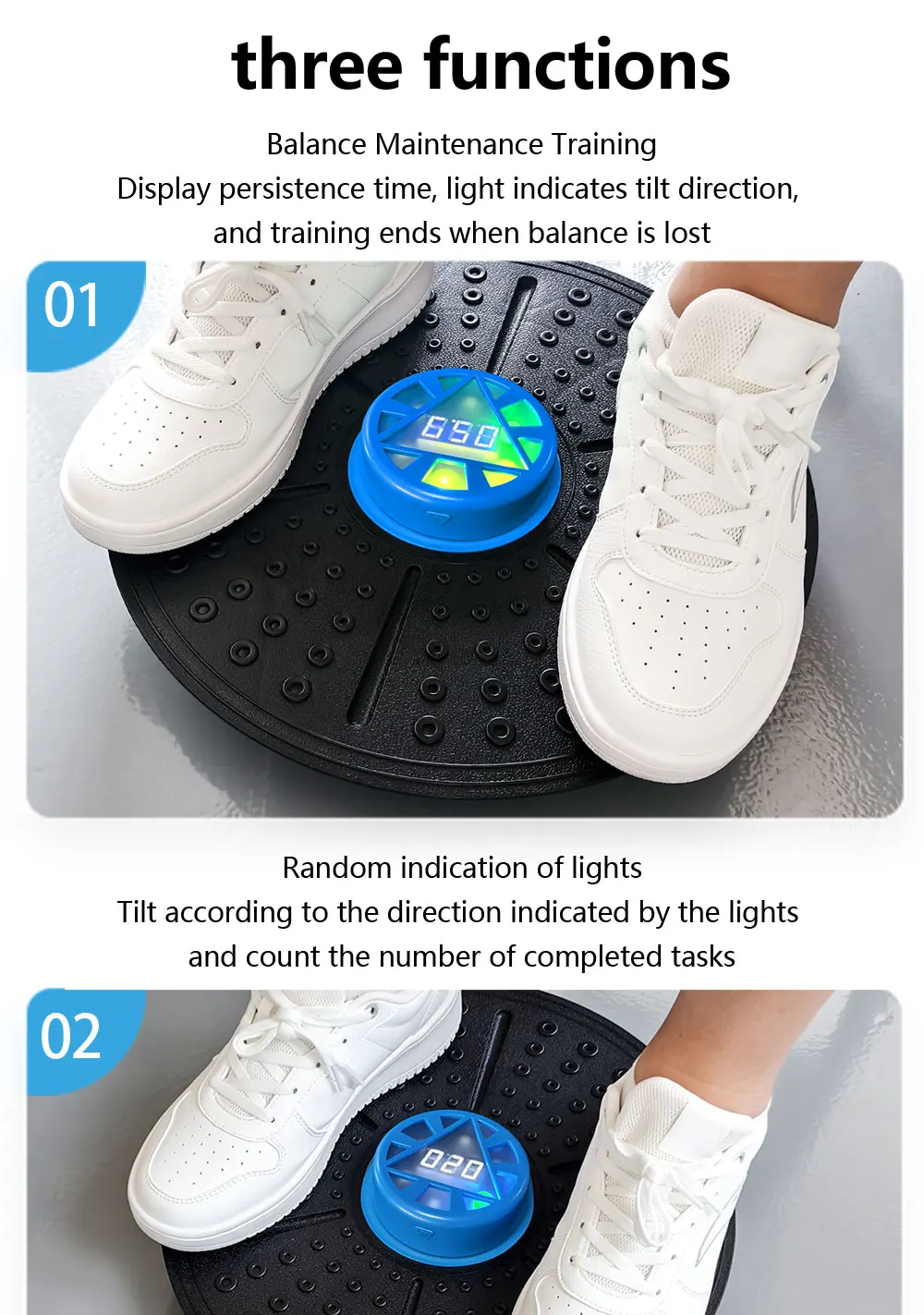 QUELING Smart Balance Board mit Führungslicht – Vollspektrum-Trainingsgerät für Rehabilitation, Erholung und Heimfitness – Detail 5